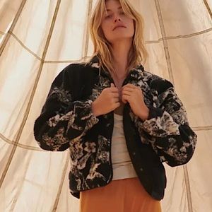 Free People x FP Movement Hit The Slopes Fleece Jacket Black Toile Combo Medium